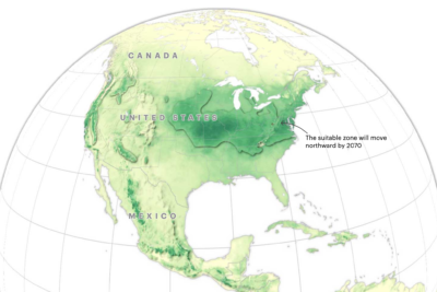 A map of North America.